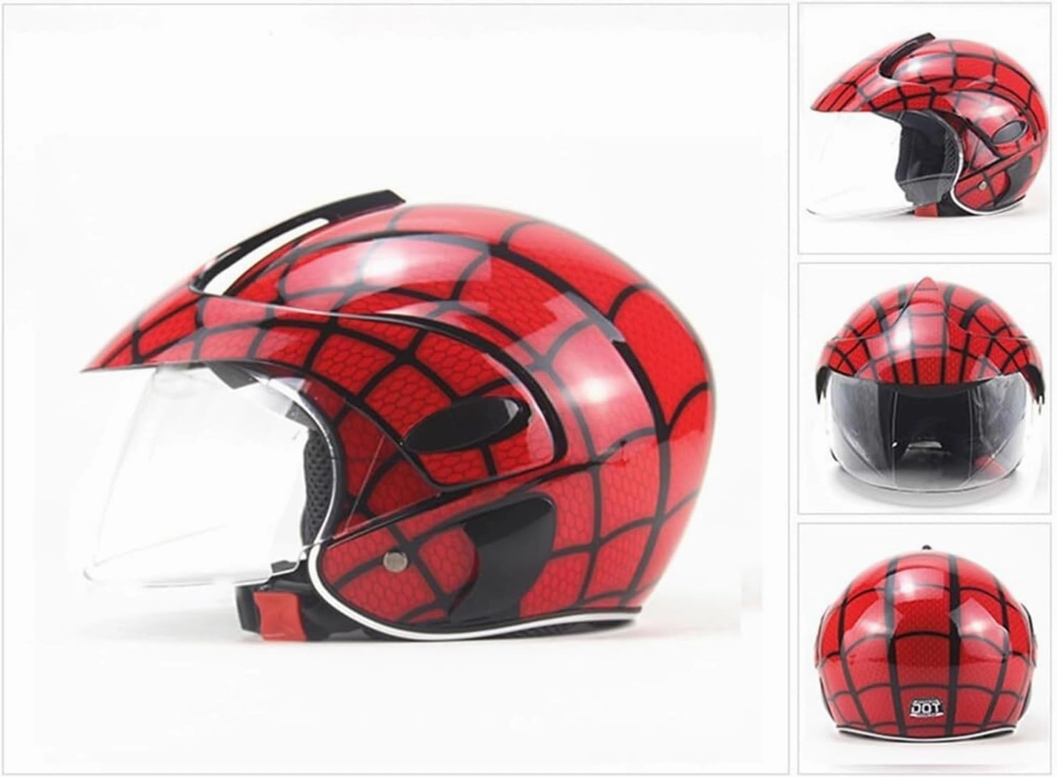 DOT Approved Kids ATV Helmets with Visor,Toddler 3/4 Open Face Motorcycle Half Helmets,Youth Child Electric Bicycle Go-Kart Dirt-Bike Four Wheeler Moped Vespa Helmet for Boys Girls