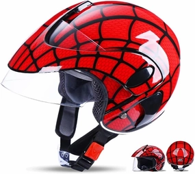 DOT Approved Kids ATV Helmets with Visor,Toddler 3/4 Open Face Motorcycle Half Helmets,Youth Child Electric Bicycle Go-Kart Dirt-Bike Four Wheeler Moped Vespa Helmet for Boys Girls