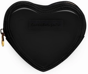 dreamie - Heart Pouch, Clear Front, Travel Bag, Cute Heart Makeup Bag, Cosmetics, Electronics, Essentials, Car, Organizer, Easy to Clean, Smooth Gold Zipper, Portable, Luxury Nylon - Midnight Heart