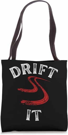drift it white red distressed racing car guy mechanic driver Tote Bag
