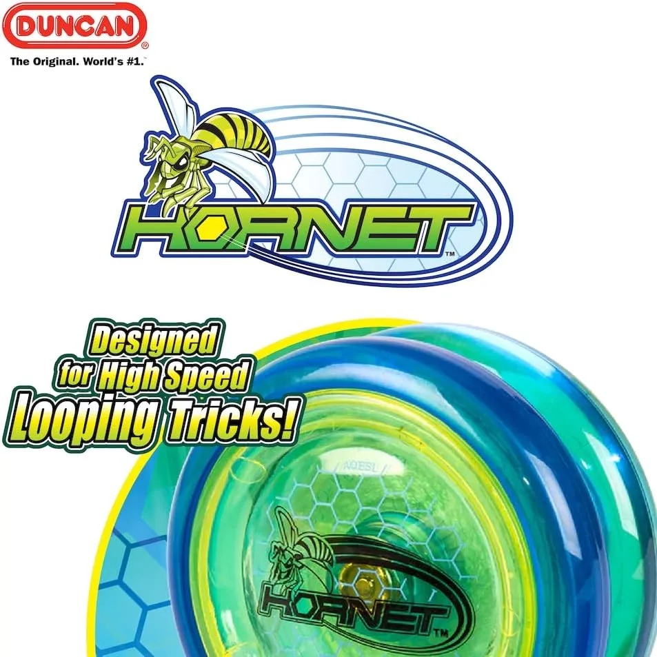 Duncan Toys Hornet Pro Looping Yo-Yo with String, Ball Bearing Axle and Plastic Body, Orange with Black Cap