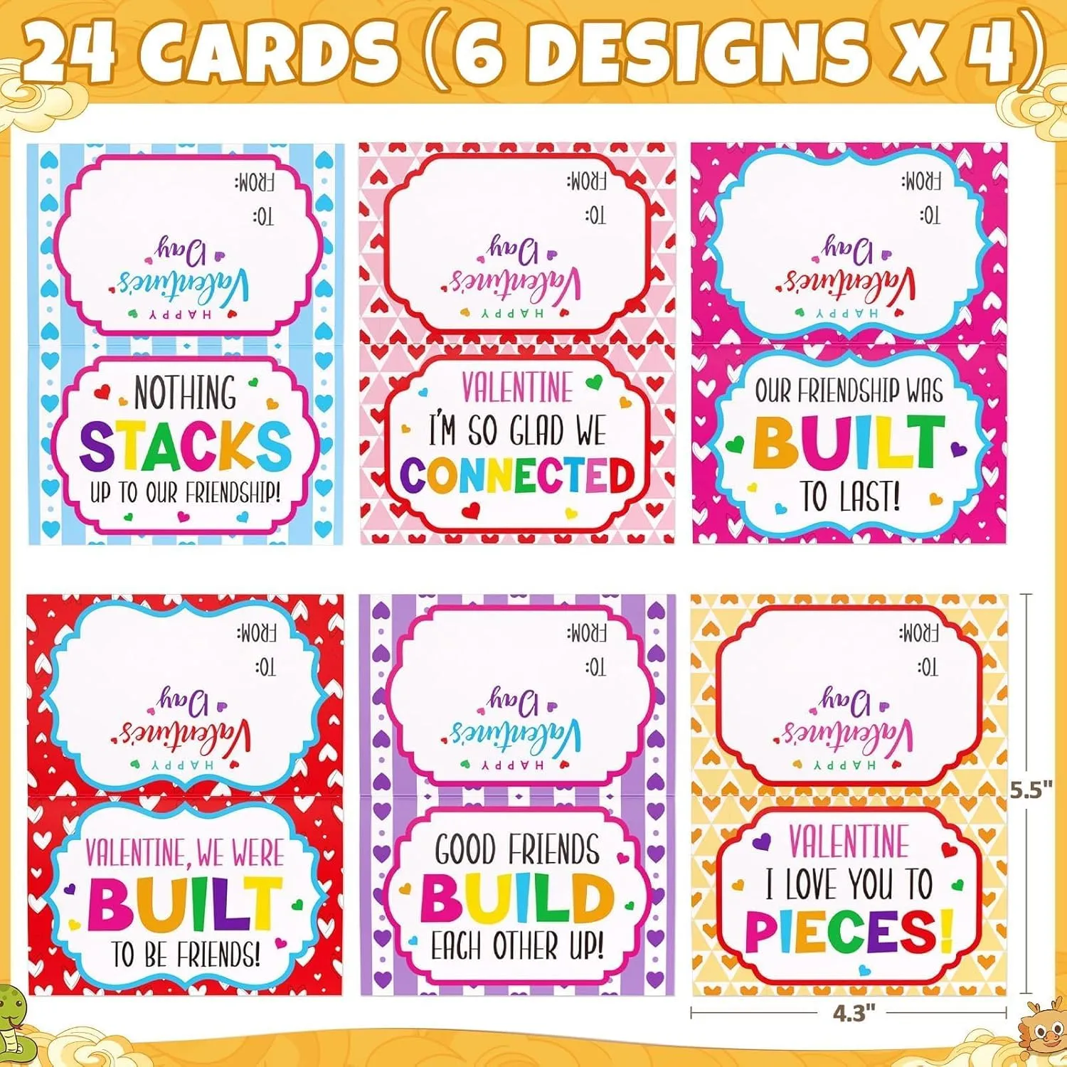 Easter Basket Stuffers Easter Gifts for Kids, 24 Pack Animal Building Block Toy with Gift Card Easter Basket Stuffer for Teen Boy Girl, Prefilled Easter Egg Fillers Kid Party Favor Goodies Bag