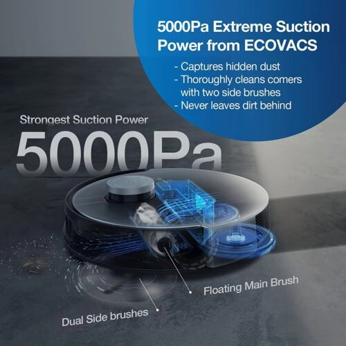 Ecovacs Deebot X1 Turbo Robot Vacuum Cleaner with Auto-Wash Mop - Black (Open Never Used)