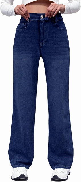 ELLEVEN High Stretchy Knit Straight Leg Sweatpant Jeans Women, Elastic Waist Wide Leg Baggy Jeans High Waisted Pull on Jeans