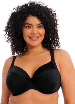 Elomi Plus Size Plain Sailing Plunge Bikini Top 38JJ, Black