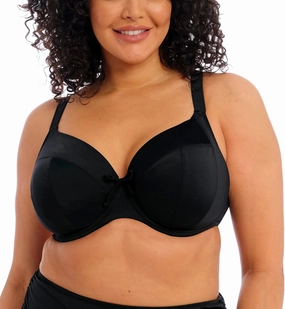 Elomi Plus Size Plain Sailing Plunge Bikini Top 38E, Black