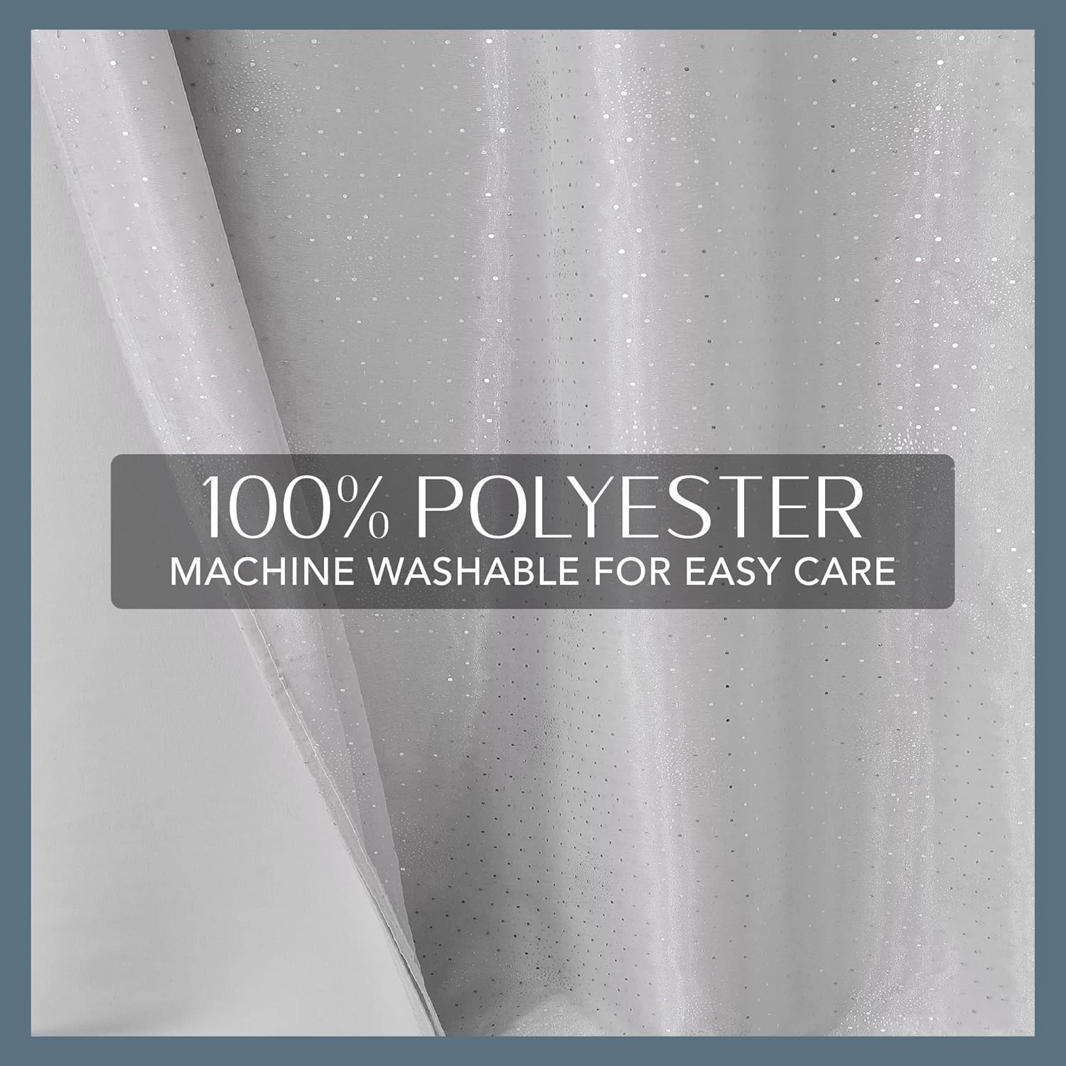 Elrene Home Fashions Aurora Kids Sheer Sparkle Overlay Blackout Window Curtain Panel, Pearl Gray, 52"x95"