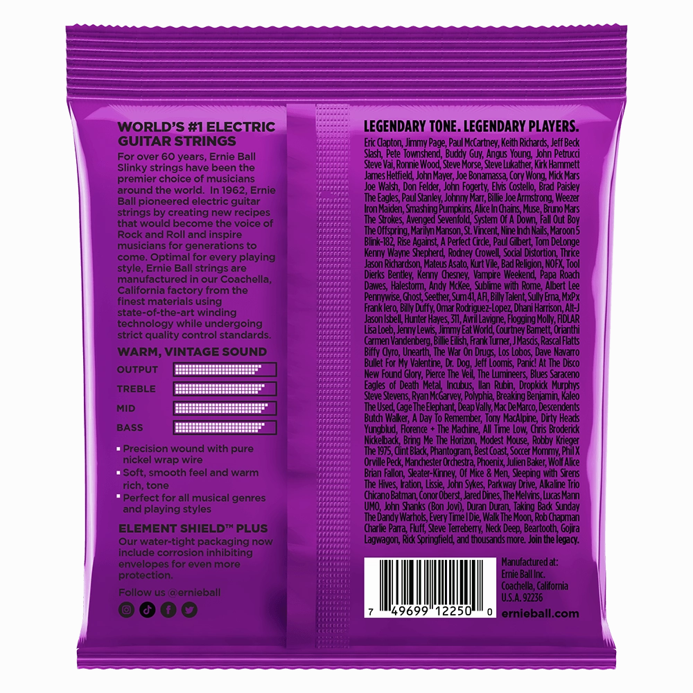 Ernie Ball Power Slinky Classic Rock n Roll Pure Nickel Electric Guitar Strings Set - 11-48 /3-Pack