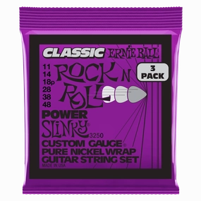 Ernie Ball Power Slinky Classic Rock n Roll Pure Nickel Electric Guitar Strings Set - 11-48 /3-Pack