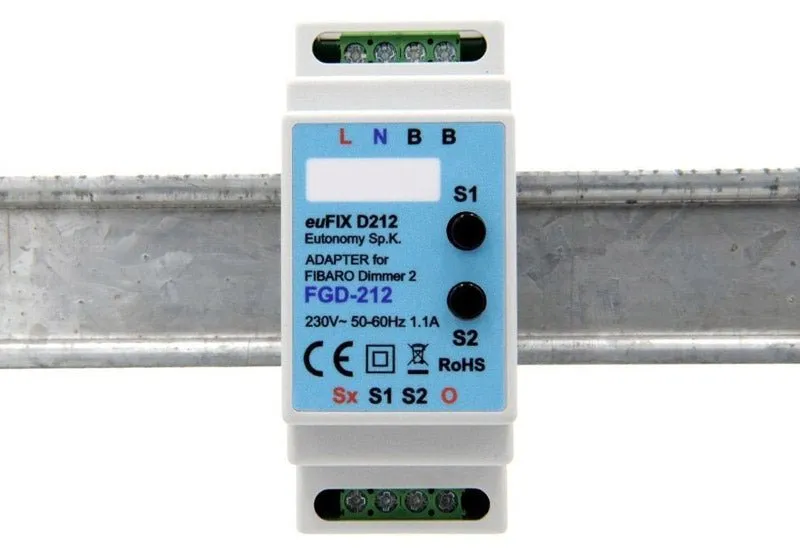 Eutonomy euFIX Adapter DIN for Fibaro Dimmer 2 (with Push-Buttons)