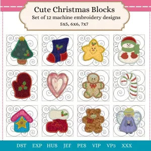 EW200  Cute Christmas Blocks