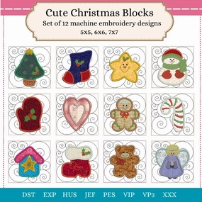 EW200  Cute Christmas Blocks