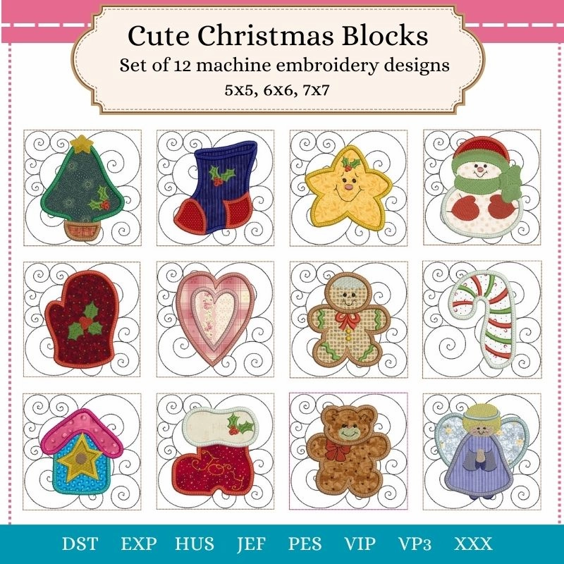 EW200  Cute Christmas Blocks