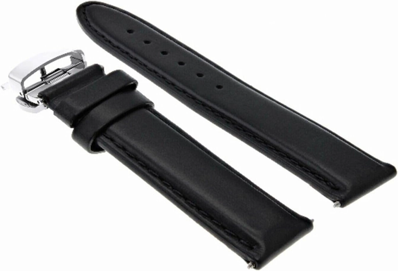 Ewatchparts 18-19-20-22-24mm Classic Men's Leather Watch Band Strap Smooth Compatible with Dunhill Clasp