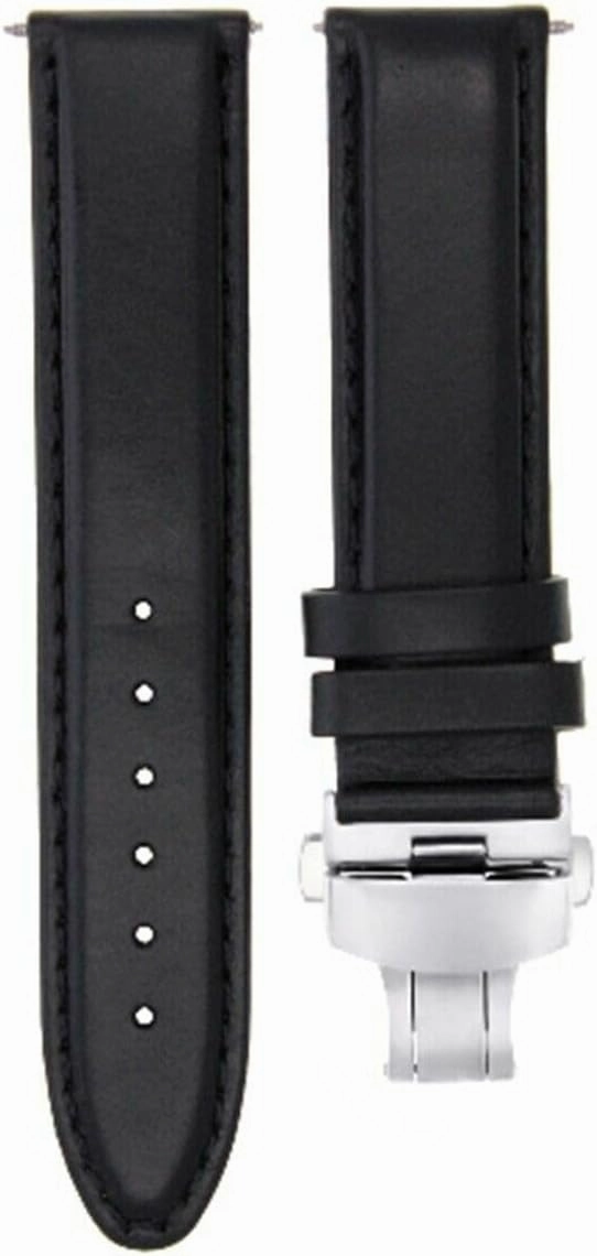 Ewatchparts 18-19-20-22-24mm Classic Men's Leather Watch Band Strap Smooth Compatible with Dunhill Clasp