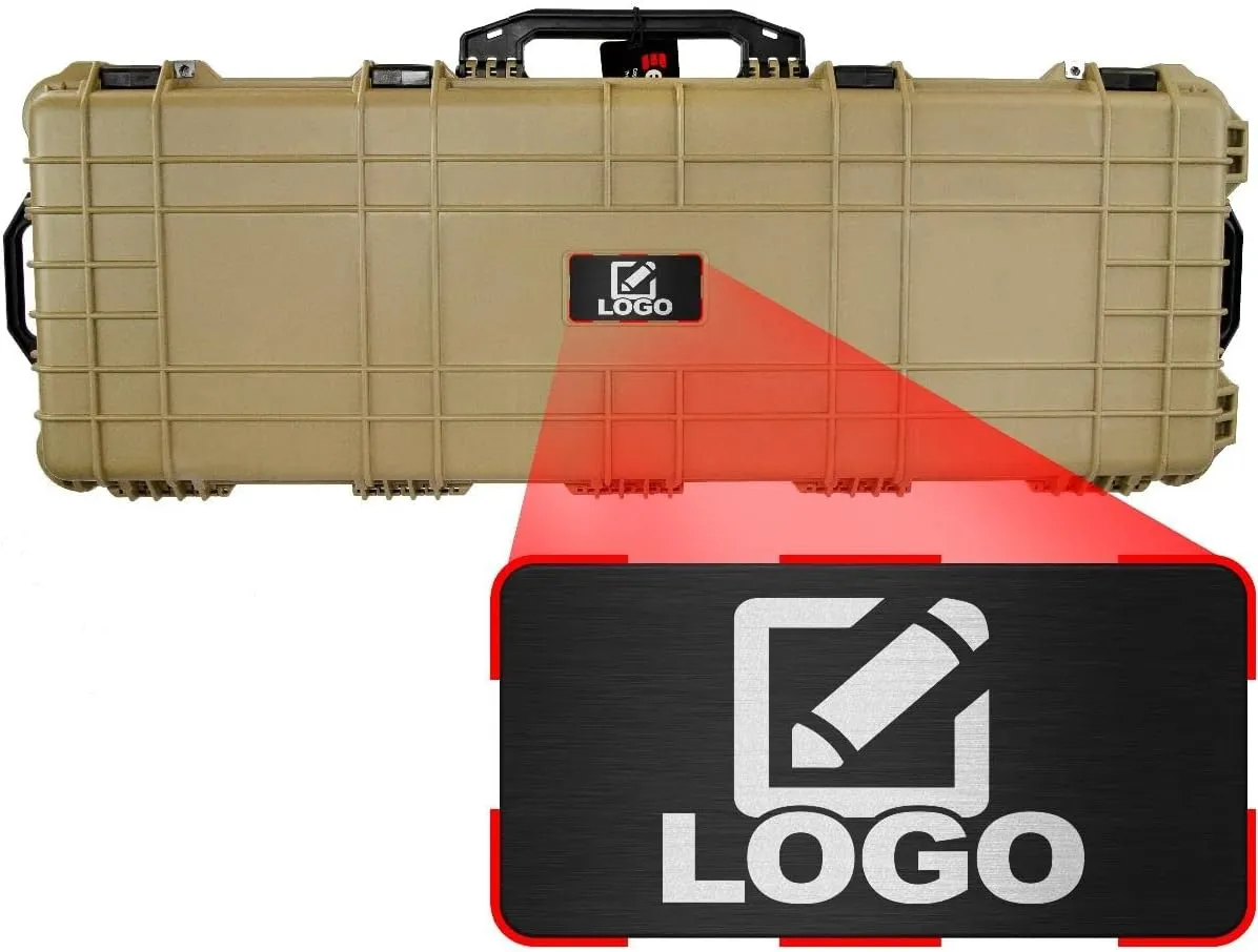 Eylar 38" Inch Protective Roller Rifle Hard Case with Custom Logo Plate and Foam, Waterproof & Crushproof, Two Rifles Or Multiple Guns, Pressure Valve with Lockable Fittings
