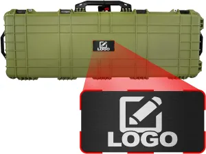 Eylar 44" inch Roller Rifle Hard Case with Foam and Custom Logo Plate, Waterproof & Crushproof, Two Rifles Or Multiple Guns, Pressure Valve with Lockable Fittings