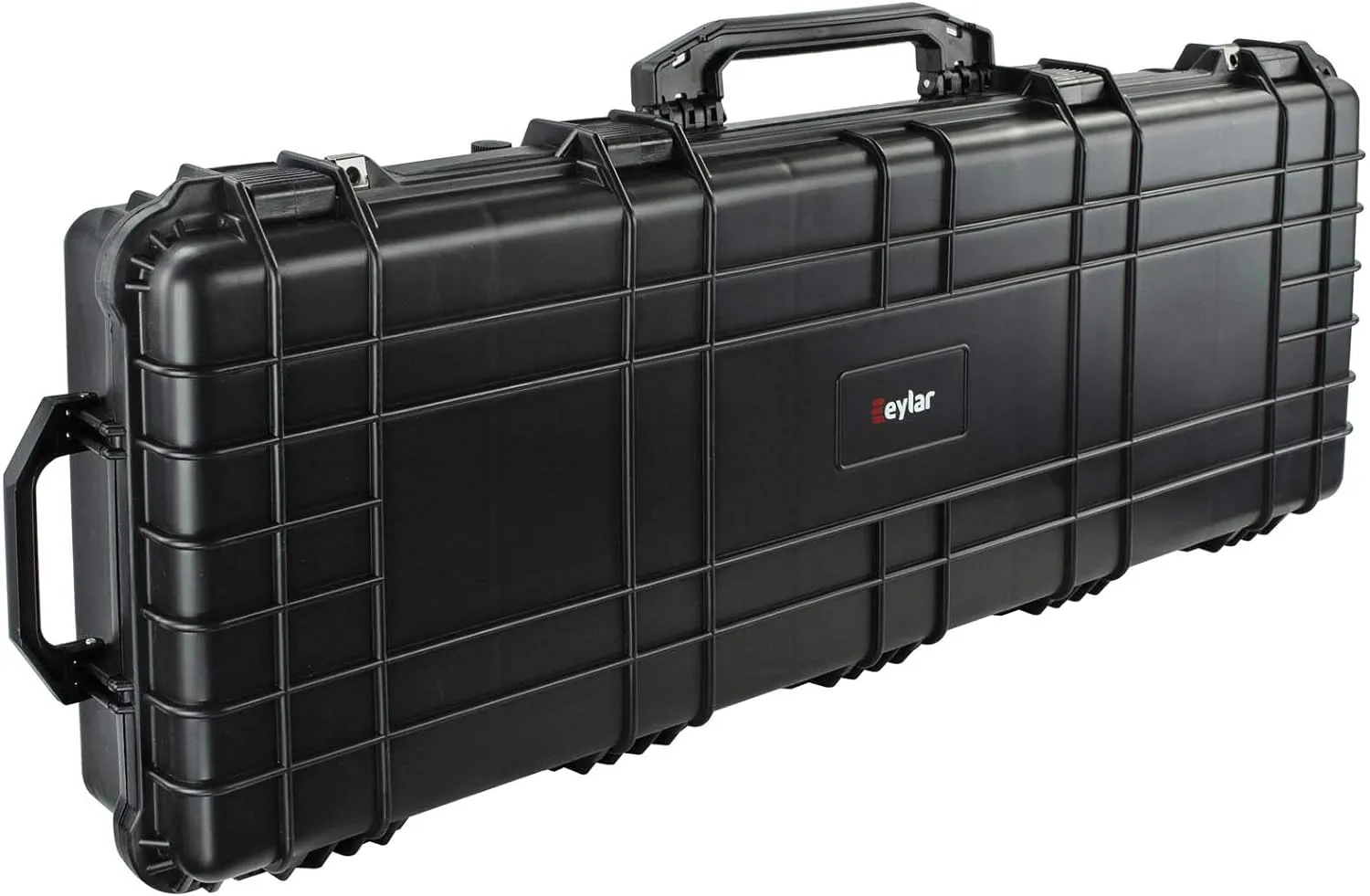 Eylar 53" Inch Protective Roller Rifle Hard Case with Foam, Waterproof & Crushproof, Two Rifles Or Multiple Guns, Pressure Valve with Lockable Fittings Black