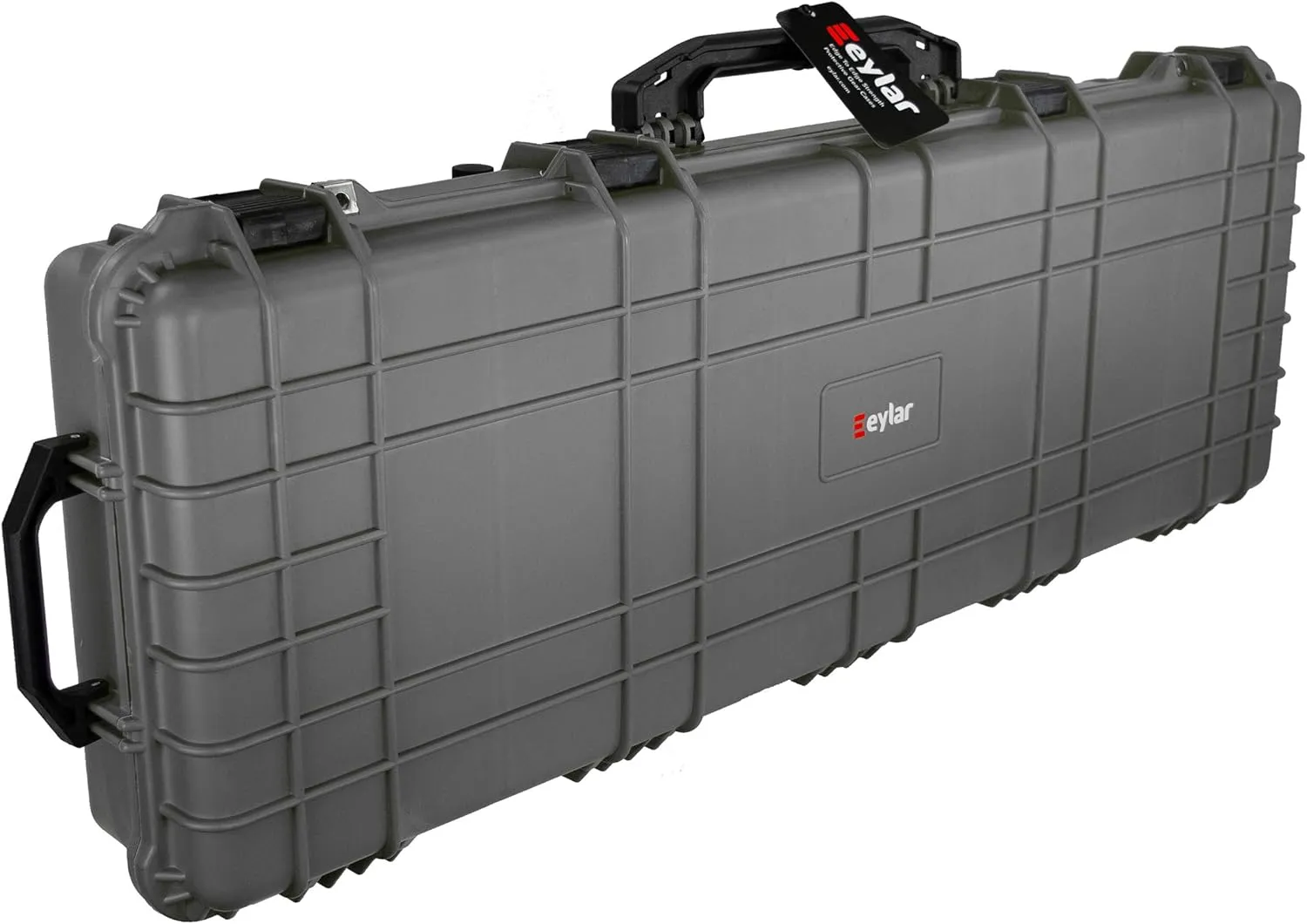 Eylar 53" Inch Protective Roller Rifle Hard Case with Foam, Waterproof & Crushproof, Two Rifles Or Multiple Guns, Pressure Valve with Lockable Fittings Gray