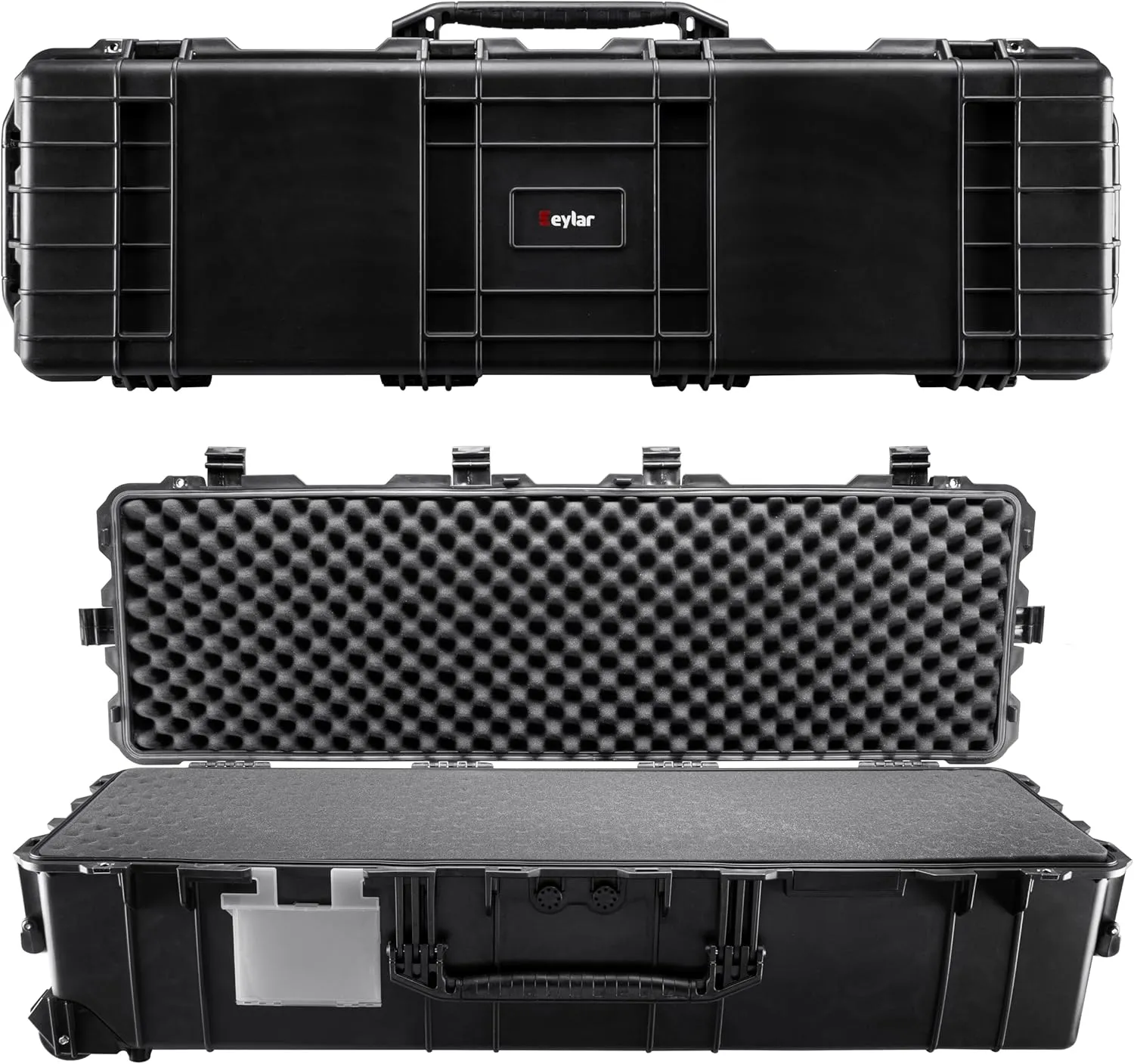Eylar XXL 50 Inch Deep Heavy Transport Roller Rifle Hard Case with Foam, Waterproof & Crushproof, Three to Four Rifle Capacity, Auto-Pressure Valves with Lockable Fittings TSA Standards