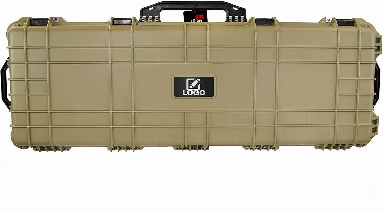 Eylar 53" Inch Protective Roller Rifle Hard Case with Foam, Waterproof & Crushproof, Two Rifles Or Multiple Guns, Pressure Valve with Lockable Fittings Tan
