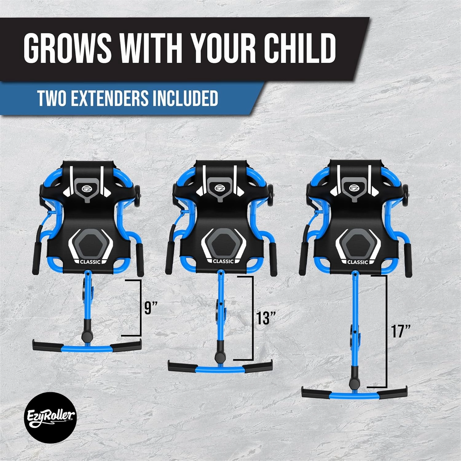 EzyRoller Classic X Ages 4 , 45lbs - 120lbs - Blue