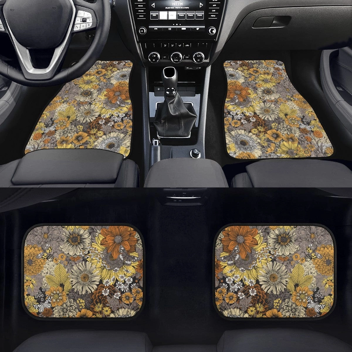Fall Flowers Car Floor Mats