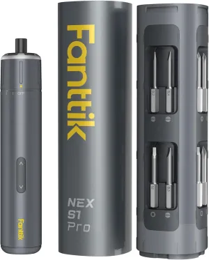 Fanttik S1 Pro 3.7V Electric Screwdriver, Power Screwdriver, 14 S2 Steel Bits, 3 Torque Settings, Max 6 N.m, 2000mAh Battery, LED Light, 1/4''Hex, Ideal Tool for Furniture, Gaming PC