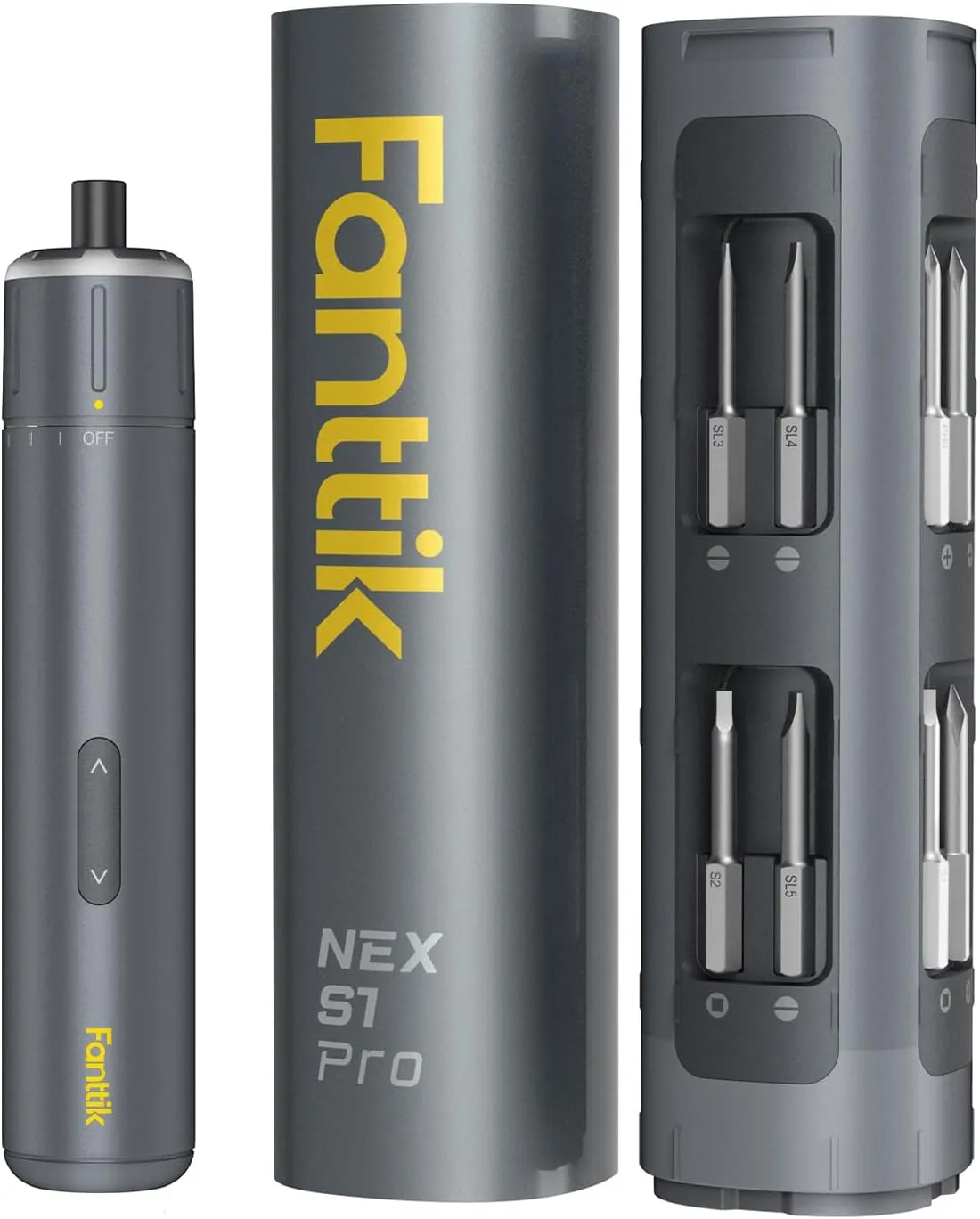 Fanttik S1 Pro 3.7V Electric Screwdriver, Power Screwdriver, 14 S2 Steel Bits, 3 Torque Settings, Max 6 N.m, 2000mAh Battery, LED Light, 1/4''Hex, Ideal Tool for Furniture, Gaming PC
