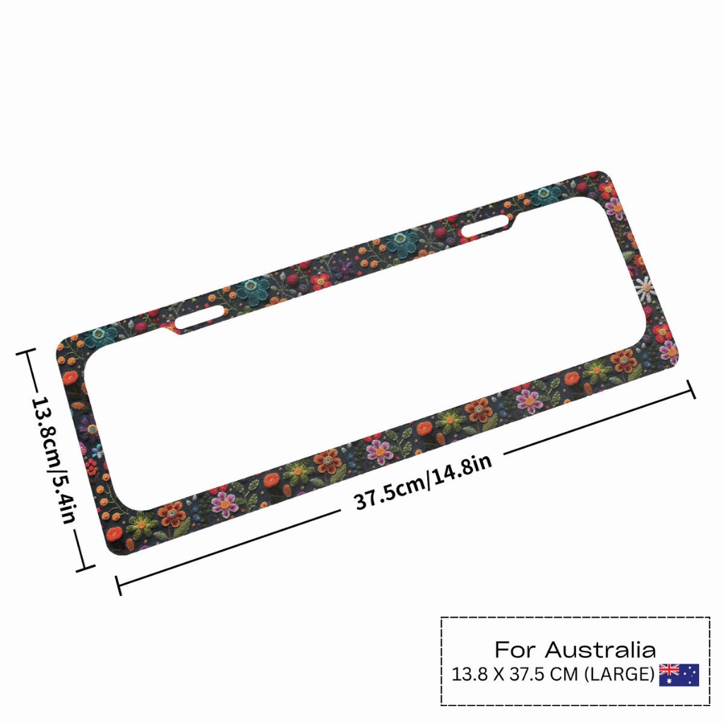 Felt Flowers License Plate Frame