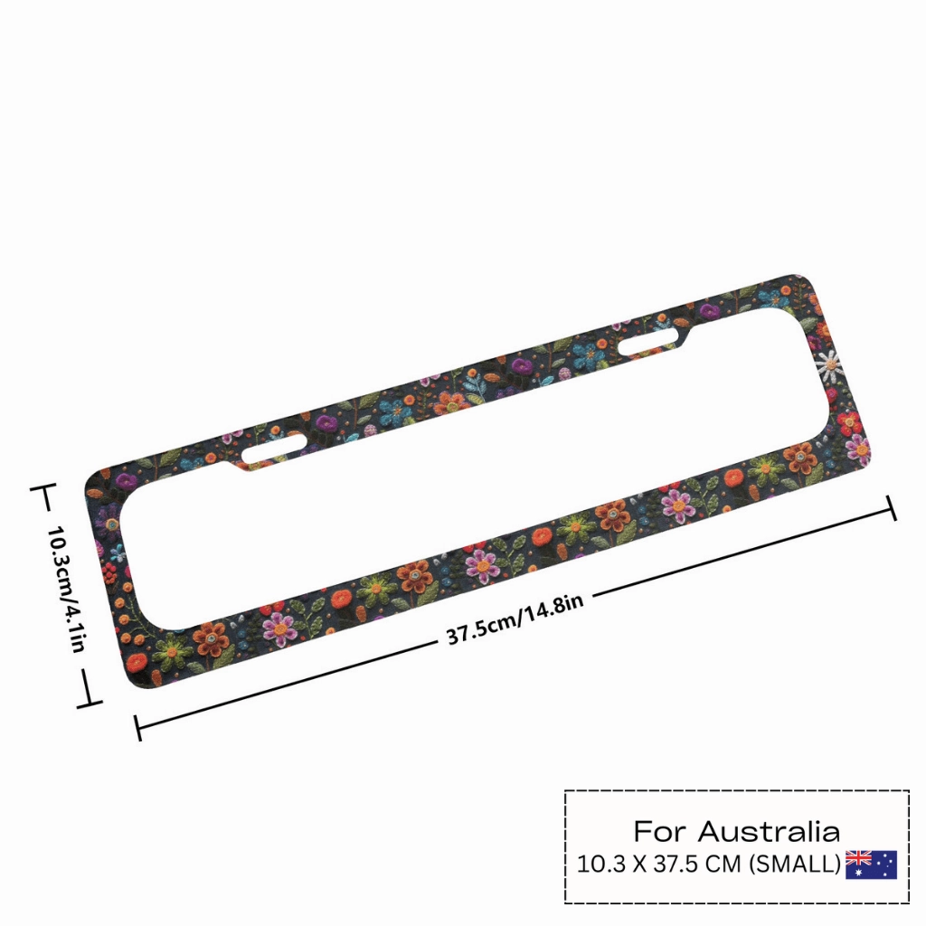 Felt Flowers License Plate Frame