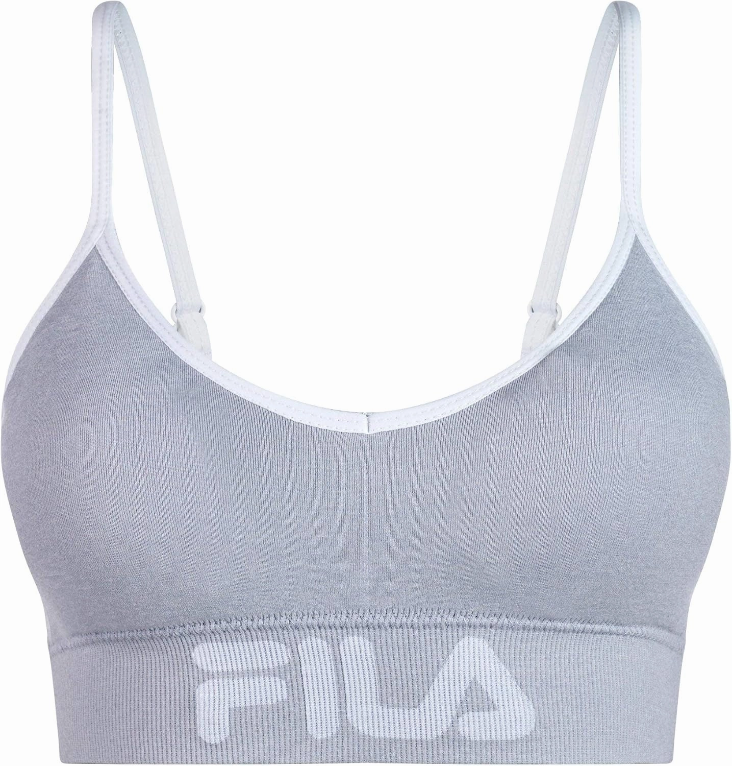 Fila Women's 2-Pack Classic Seamless Logo Cami Low Impact Sports Bra with Adjustable Straps