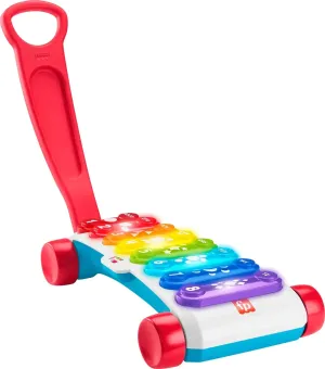 Fisher-Price Baby Learning Toy Giant Light-Up Xylophone Pull-Along Pretend Musical Instrument for Developmental Play Toddlers Ages 9  Months