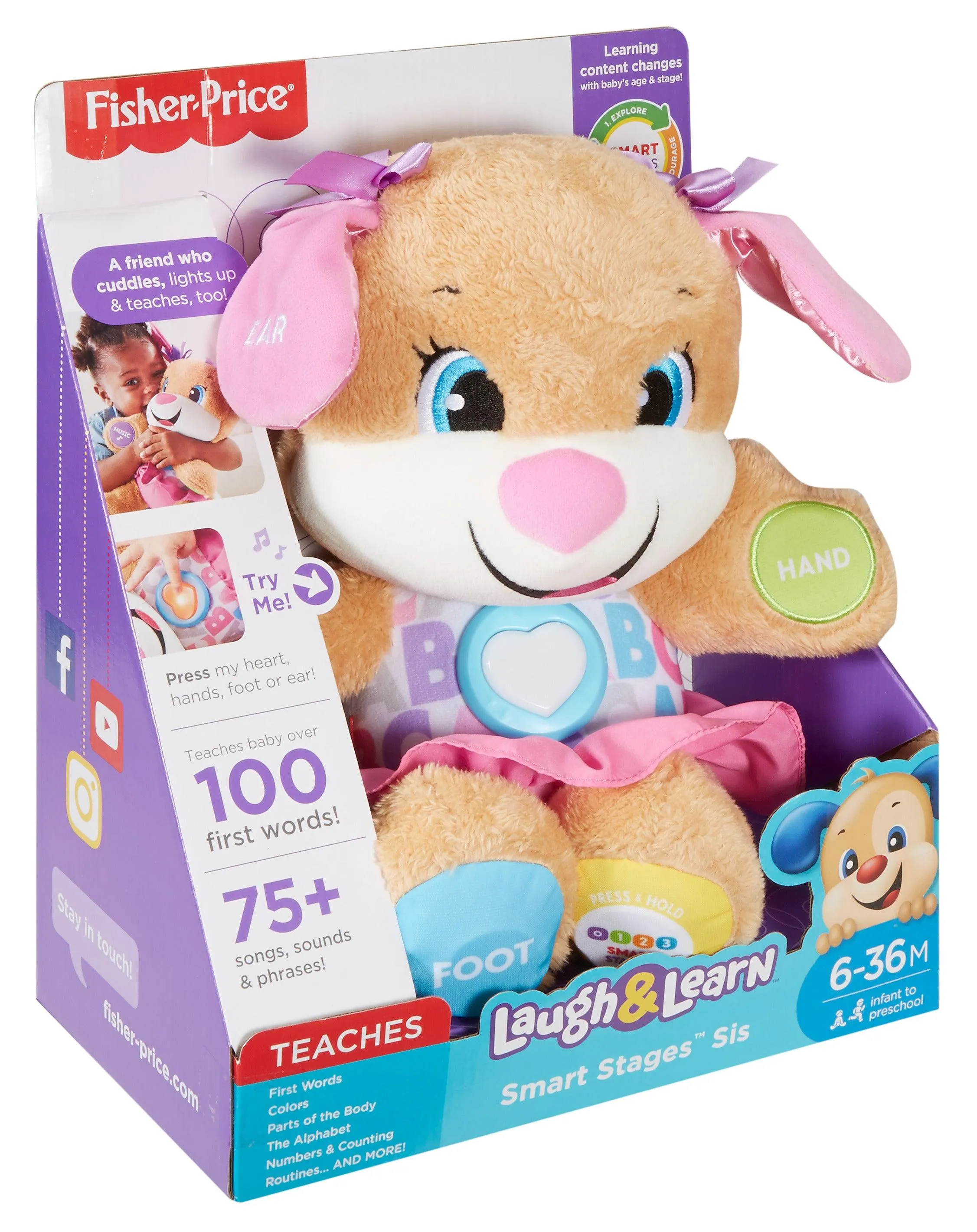Fisher-Price Laugh & Learn Smart Stages Sis Lights Music and Smart Stages Learning Toy For Infant & Toddlers