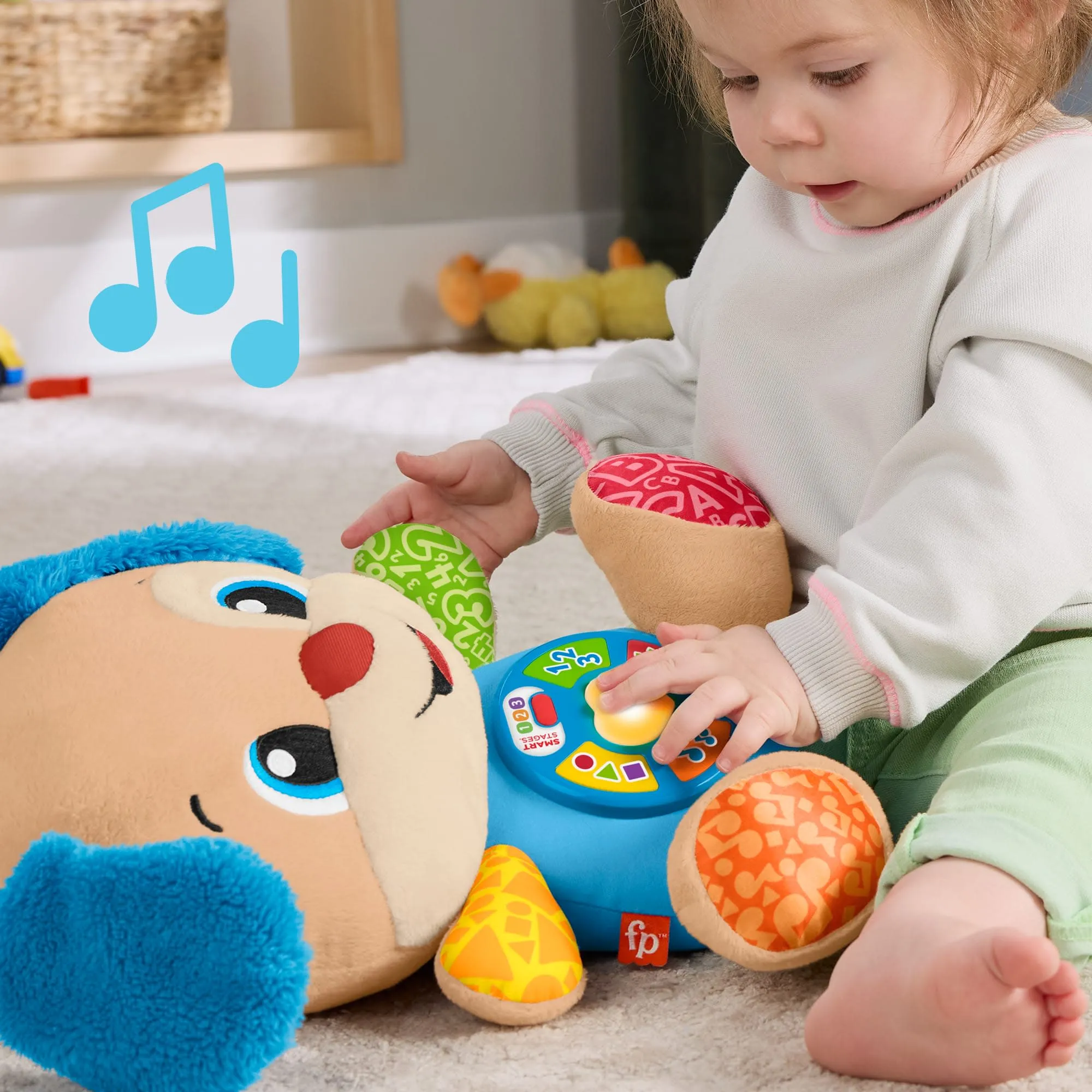 Fisher-Price Lernspaß Smart Stages Plüsch-Hündchen Für Babys, Musikalisches Lernspielzeug, Mehrsprachige Version