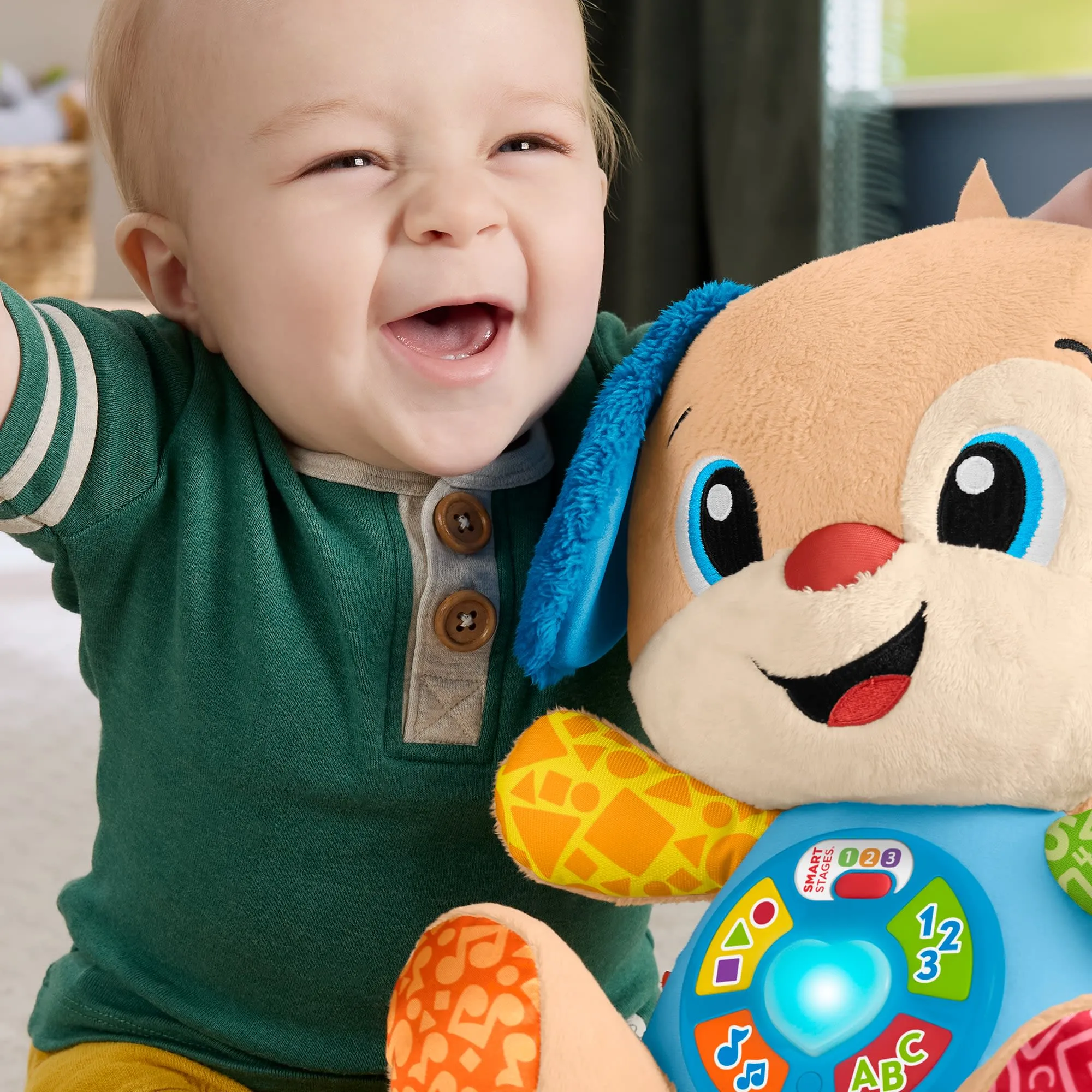 Fisher-Price Lernspaß Smart Stages Plüsch-Hündchen Für Babys, Musikalisches Lernspielzeug, Mehrsprachige Version