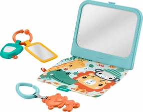 Fisher-Price Look & Listen Gift Set with Rattle Mirror & Teether Sensory Toys for Newborns