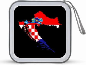 Flag Map of Croatia Funny CD Case 40 Capacity DVD Storage Holder Portable Disc Wallet Organizer Bag for Home Travel Car