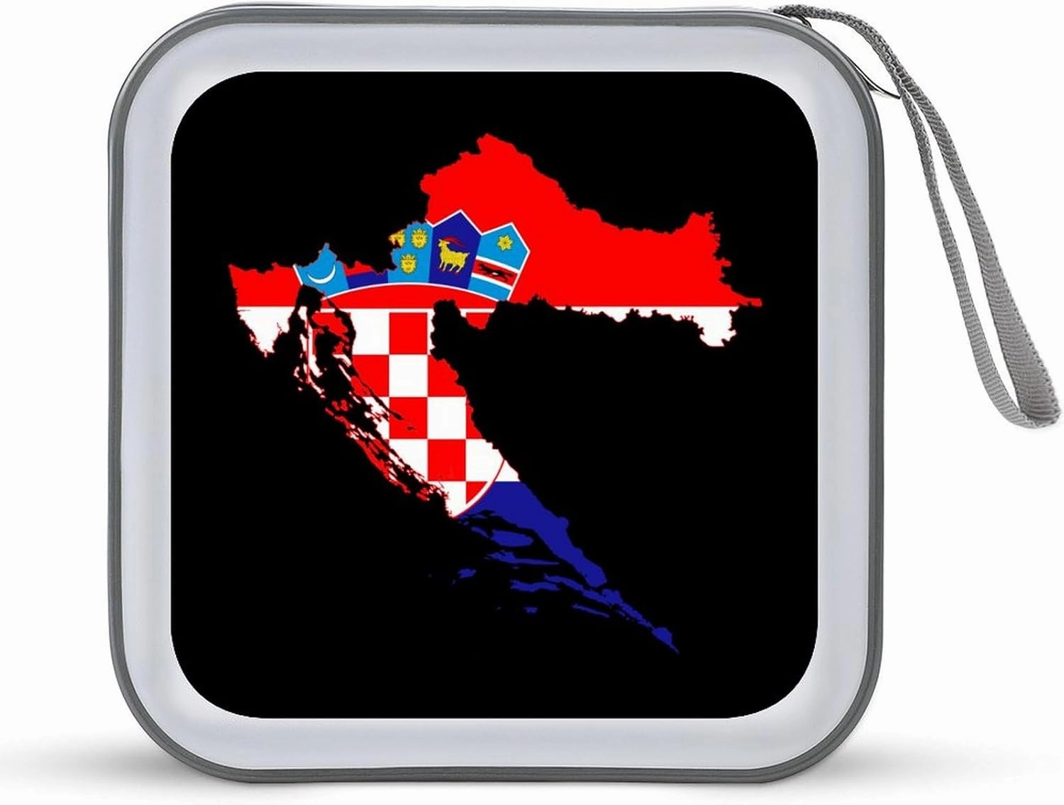 Flag Map of Croatia Funny CD Case 40 Capacity DVD Storage Holder Portable Disc Wallet Organizer Bag for Home Travel Car