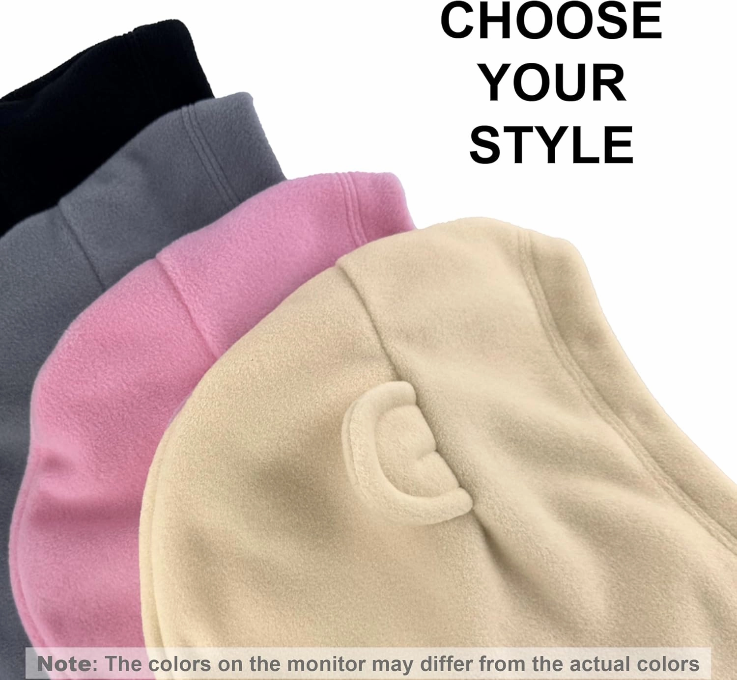 Fleece Balaclava Over Helmet - Warm Helmet Ninja Hood - Snowboard Hooded Hat Neck Gaiter Ski Mask