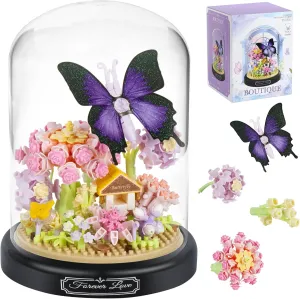 Flower Butterfly Bouquet Building Set, 582 PCS Butterfly Flower Mini Brick Building Blocks Toys for Kids, Adults, Gift for Mother's Day, Christmas