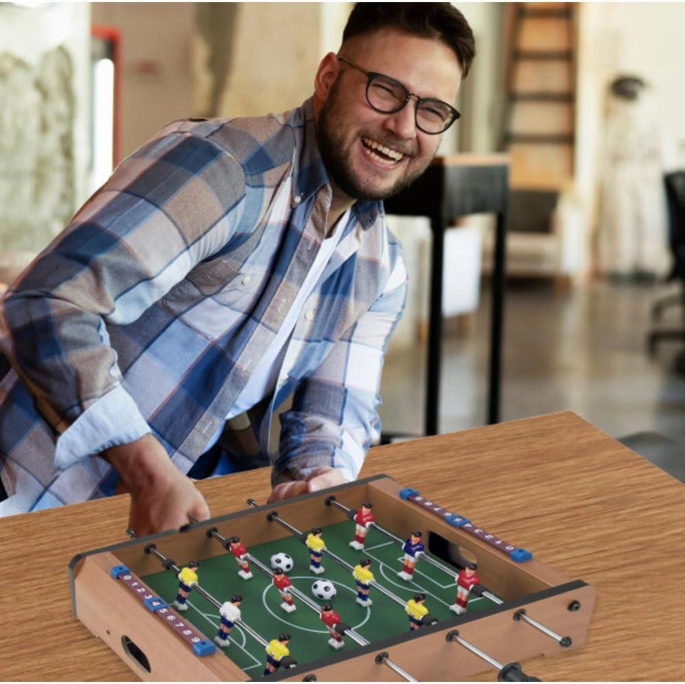 Foosball Table - 20-Inch Mini Soccer/Football Table Game for Arcade, Game Room, and Mancave - Set Includes Two Balls and Score Keeper by Hey Play