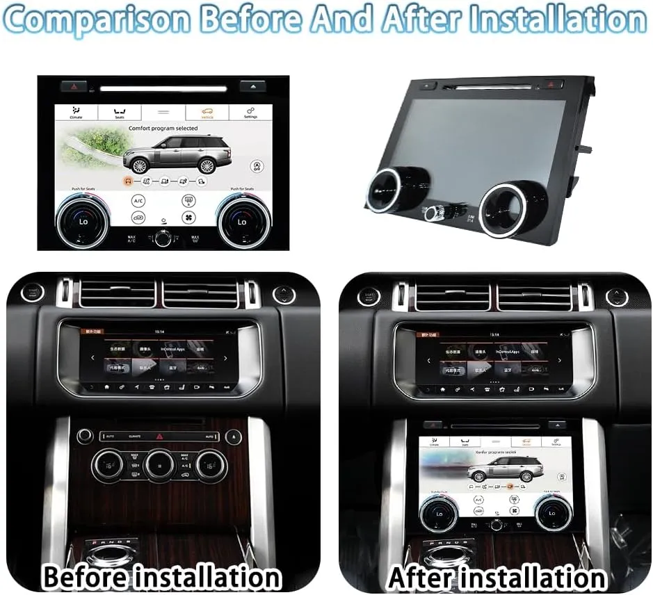 for 2013 2014 2015 2016 2017 Land Rover Range Rover Vogue HSE L405 AC Panel Upgrade Climate Control Touch Screen Air Conditioning HVAC Android System Seat Heated Dashboard (L405 Climate Control)