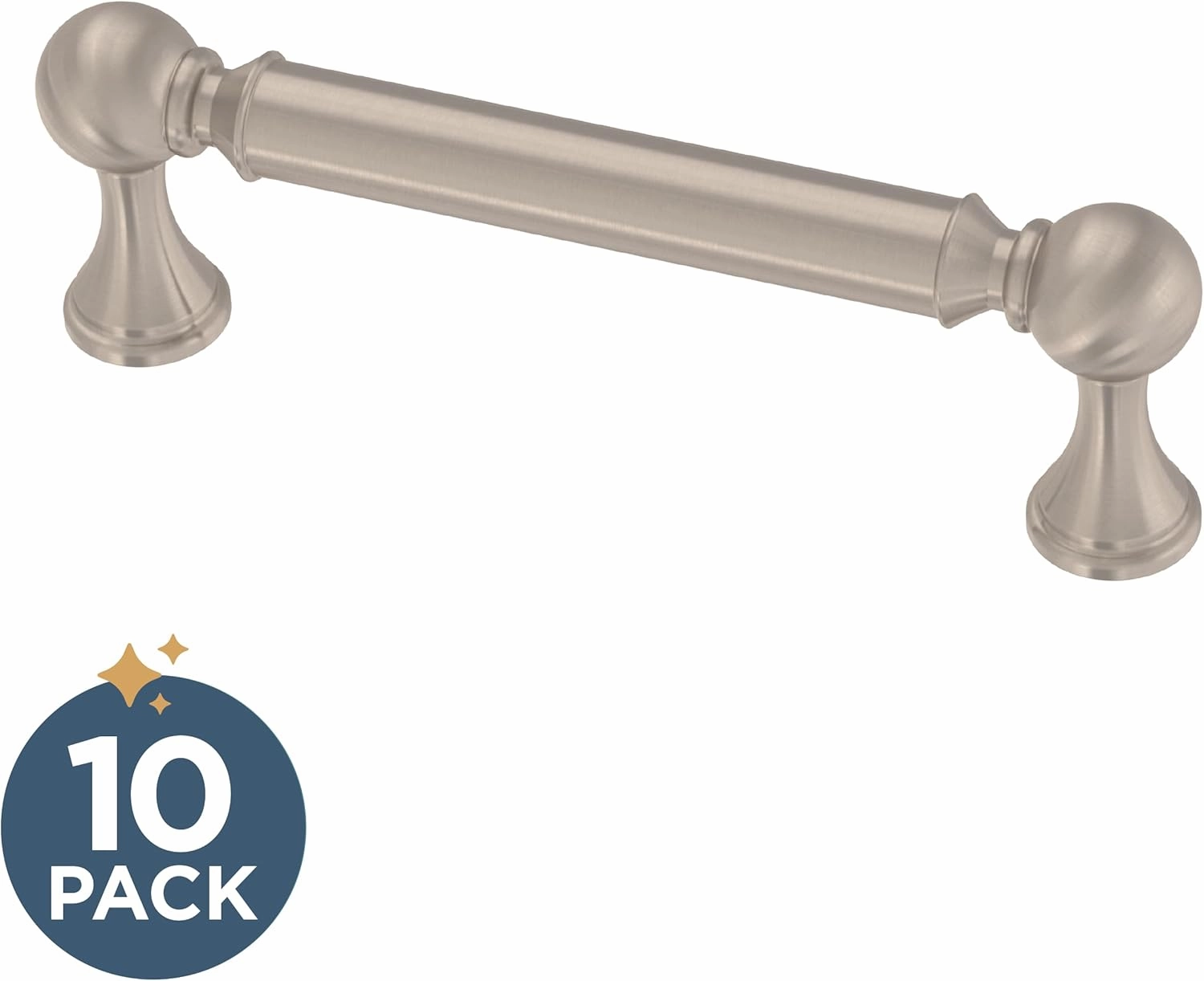 FRANKLIN BRASS Classic Farmhouse (10-Pack) Cabinet Handles 3-3/4" Hole Center | Satin Nickel Kitchen Pulls, Hardware for Dressers, Drawers, Furniture P41929C-SN-B