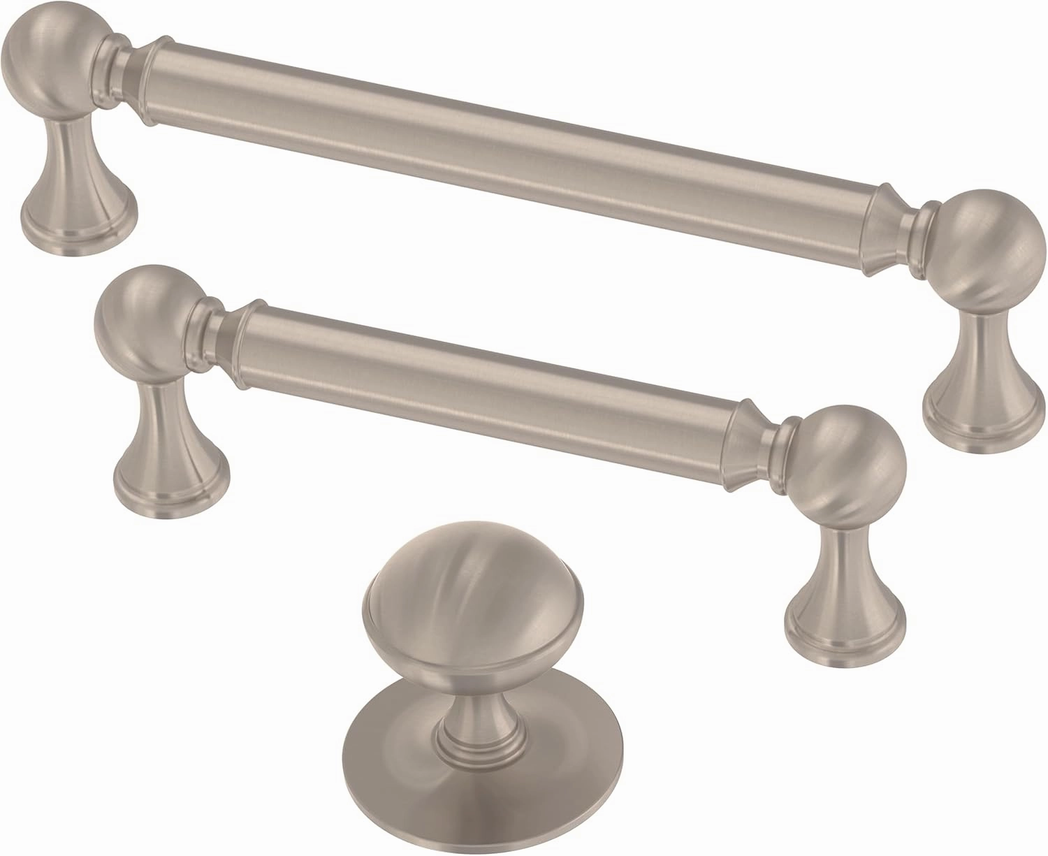 FRANKLIN BRASS Classic Farmhouse (10-Pack) Cabinet Handles 3-3/4" Hole Center | Satin Nickel Kitchen Pulls, Hardware for Dressers, Drawers, Furniture P41929C-SN-B