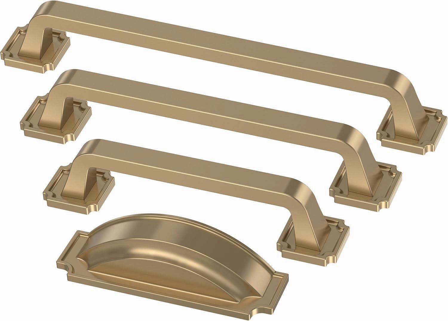 FRANKLIN BRASS Notched Backplate (10-Pack) Cabinet Handles 6-5/16" Hole Center | Champagne Bronze Kitchen Pulls for Dresser, Drawers | Hardware P40126C-CZ-B