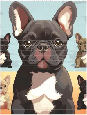 French Bulldog Dog Cute Building Block Puzzle Personalized Building Bricks for Adults Square Shaped Block Puzzle Building Brick Block Puzzles Valentine's Day Gifts for Home Decor Brick Puzzle