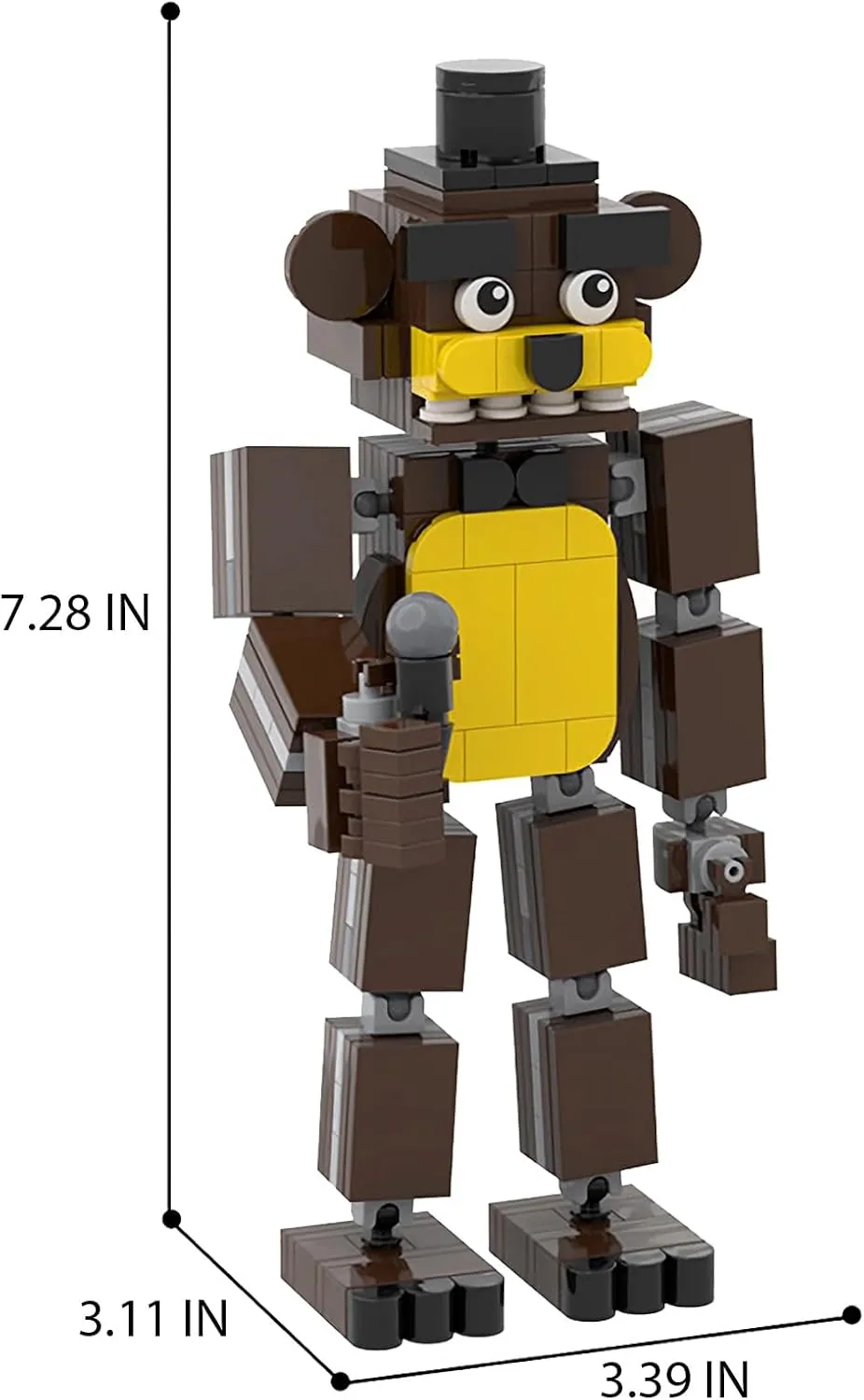 Funny Monster Building Block Set, Horror Five Nights Game Action Figure Model Toys, Creative Cute Building Bricks Birthday Gift for Kids Adults Fans (210 Pcs)