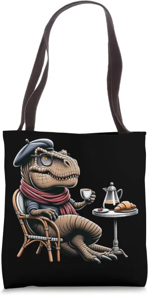 Funny Smart Classy Tyrannosaurus Rex T Rex Aristocrat Cafe Tote Bag