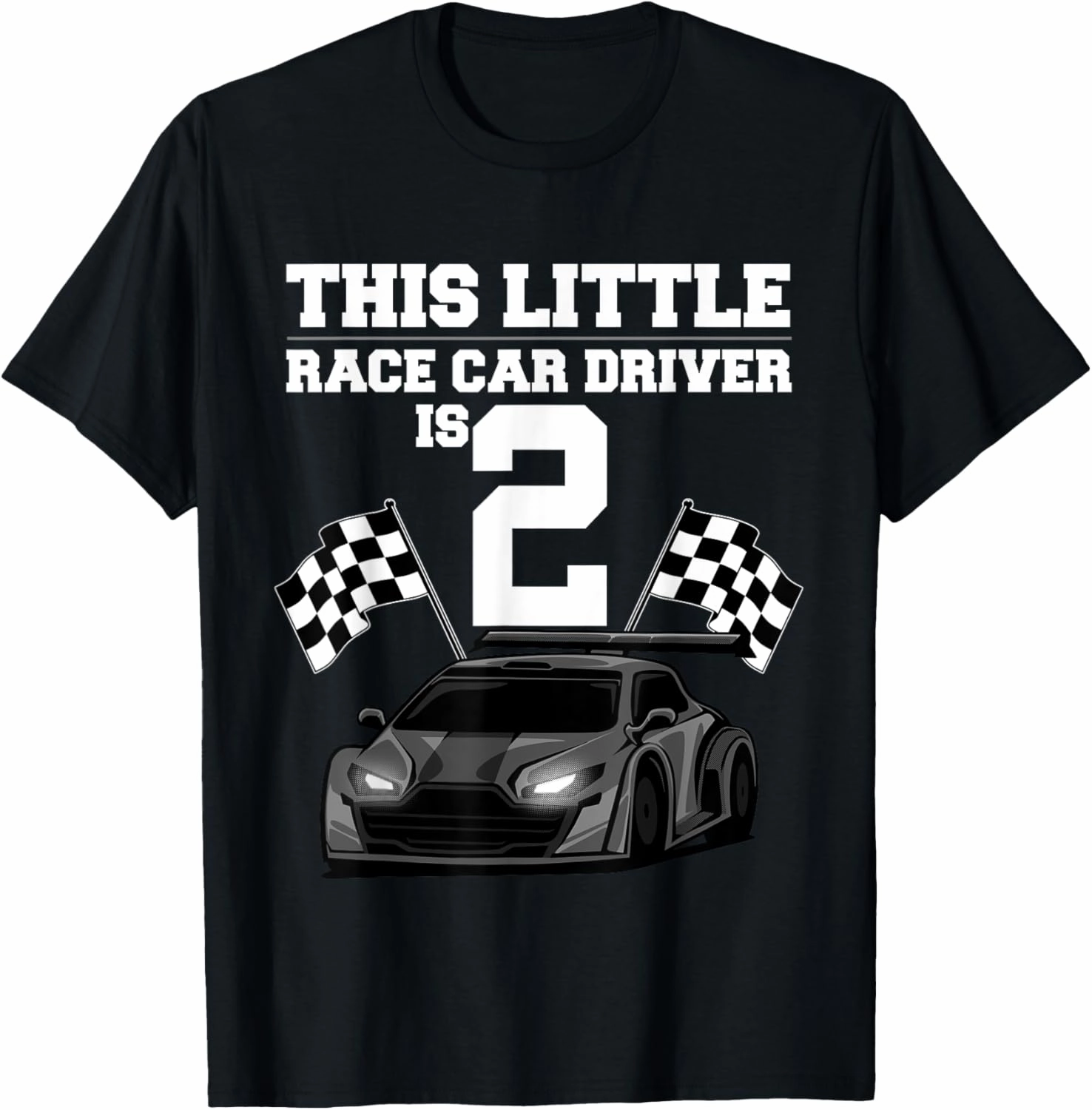 Funny 2nd Birthday Gift Boys 2 Years Old Race Car Drivers T-Shirt